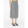 Carven Pull-on Midi Skirt In Gray