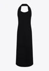Carven Halter Neck Evening Dress With Flattering Silhouette In Black