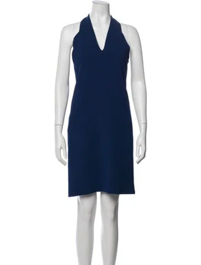 Pre-owned Carven Halterneck Mini Dress In Blue
