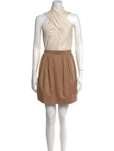 Pre-owned Carven Halterneck Mini Dress In Neutral