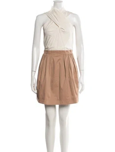 Pre-owned Carven Halterneck Mini Dress In Neutral