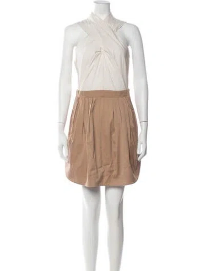 Pre-owned Carven Halterneck Mini Dress In Neutrals