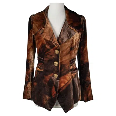 Pre-owned Carven Haute Couture Vintage Printed Velvet Jacket - Early 2000s In Black