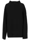 Carven High Neck Viscose Shirt With Jewel Button In Black