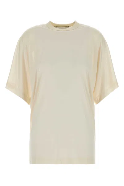 Carven Ivory Silk Oversize T-shirt In Neutral