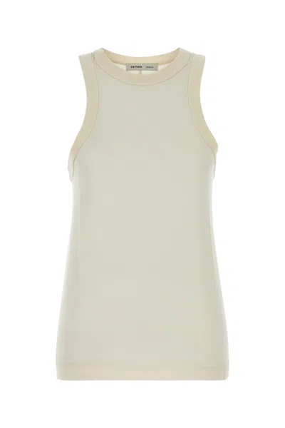 Carven Ivory Silk Tank Top In Neutral
