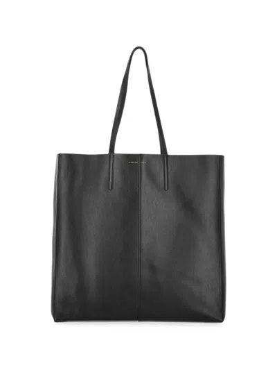 Carven Jean Logo-embossed Leather Tote Bag In Black
