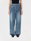 Carven Cotton Five-pocket Jeans With Key Pendant Detail