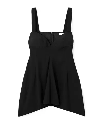 Carven Jersey Peplum Top In Black