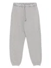 Carven Crepe-trimmed Cotton-jersey Track Pants In Grey