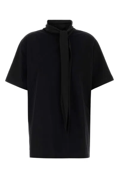 Carven Pussy-bow Oversized T-shirt In Black