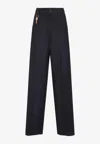 Carven Key Charm Straight-leg Jeans In Black