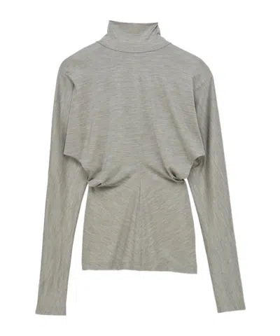 Carven Kimono Top In Silk Jersey In Gray