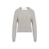 Carven Cashmere Button-up Sweater With Delicate Tie Detail