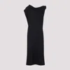 Carven Knot Dress In Grain De Poudre In Black