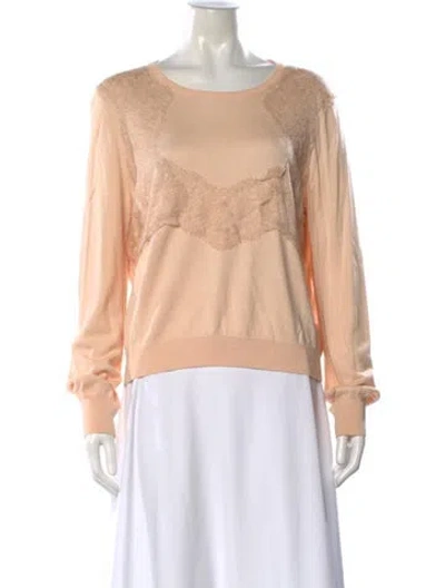Pre-owned Carven Lace Pattern Crew Neck Sweater In Neutrals