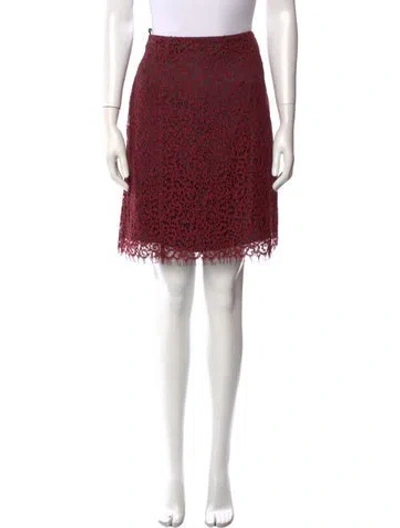 Pre-owned Carven Lace Pattern Knee-length Skirt In Red