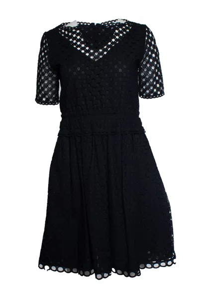 Carven , Lace Pattern Mini Dress In Black