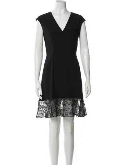 Pre-owned Carven Lace Pattern Mini Dress In Black