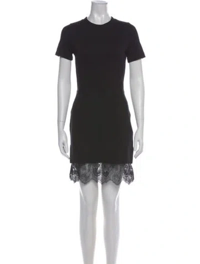 Pre-owned Carven Lace Pattern Mini Dress In Black