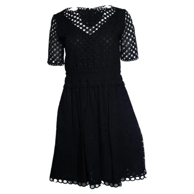 Pre-owned Carven , Lace Pattern Mini Dress In Black
