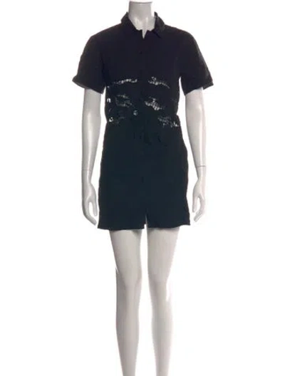 Pre-owned Carven Lace Pattern Mini Dress In Black