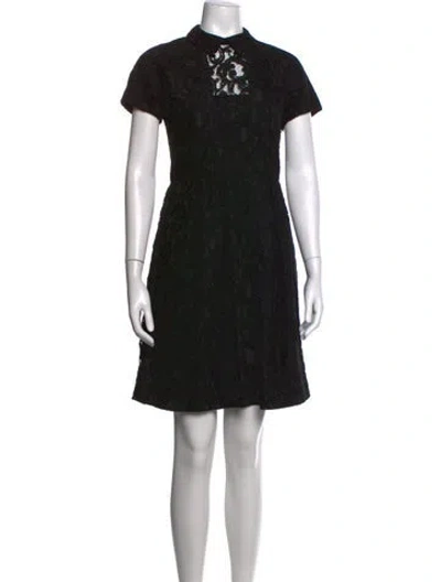 Pre-owned Carven Lace Pattern Mini Dress In Black