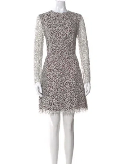 Pre-owned Carven Lace Pattern Mini Dress In Neutral