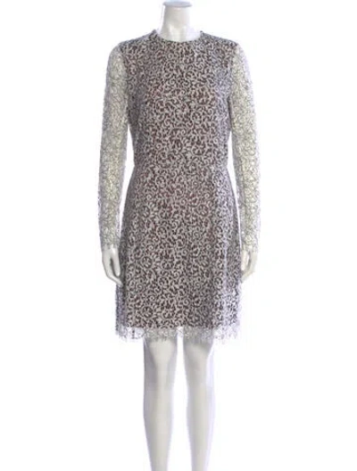Pre-owned Carven Lace Pattern Mini Dress W/ Tags In Neutral