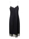 Carven Wool Lingerie Dress In Blue
