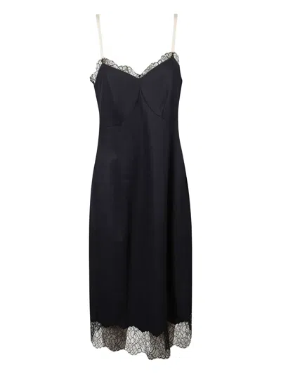 CARVEN LACE-TRIM MIDI DRESS