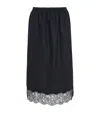 Carven Lace-trim Midi Skirt In Black