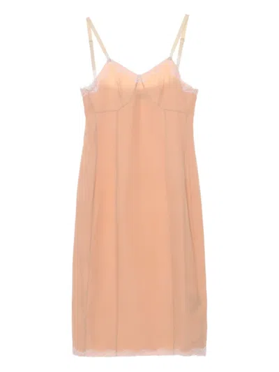 Carven Lace-trim Slip Dress In Pink