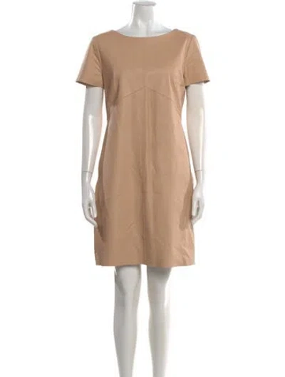 Pre-owned Carven Lamb Leather Knee-length Dress In Neutral