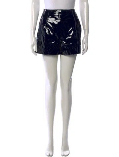 Pre-owned Carven Lamb Leather Mini Shorts In Blue