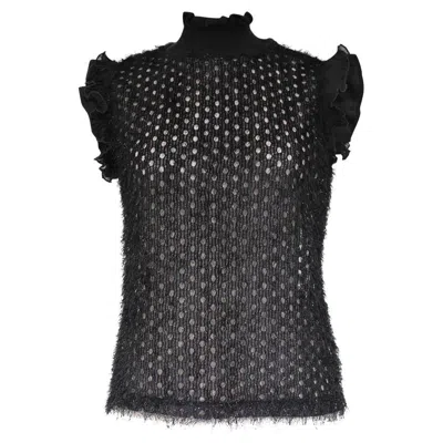 Pre-owned Carven Lamè Top Size 42 In Black