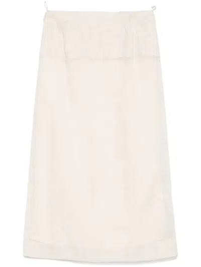 Carven Layered Midi Skirt In Beige