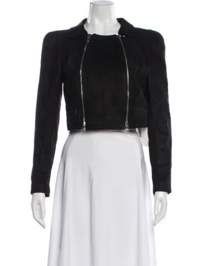 Pre-owned Carven Leather Biker Jacket In Black