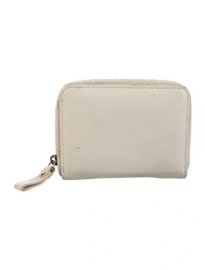 Pre-owned Carven Leather Compact Wallet In Neutrals