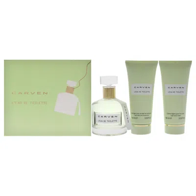 Carven Leau De Toilette By  For Women - 3 Pc Gift Set 3.33oz Edt Spray, 3.33oz Light Body Cream, 3.33 In Multi