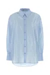 Carven Light Blue Organza Oversize Shirt In Multi