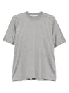 Carven Light Grey Silk Oversized Crew Neck T-shirt