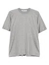 Carven Light Grey Silk Oversized Crew Neck T-shirt