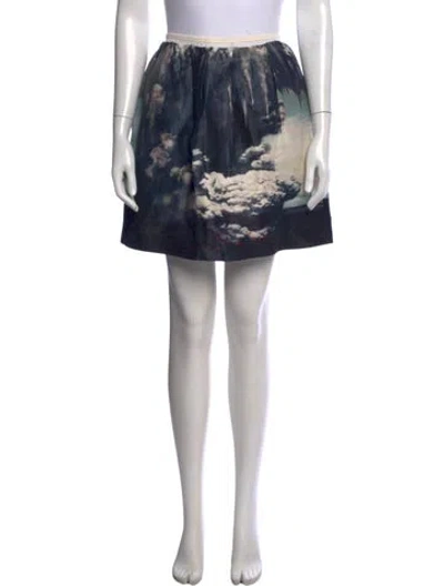 Pre-owned Carven Linen Mini Skirt In Blue