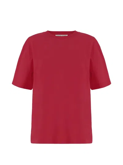 Carven Logo-detail T-shirt In Red