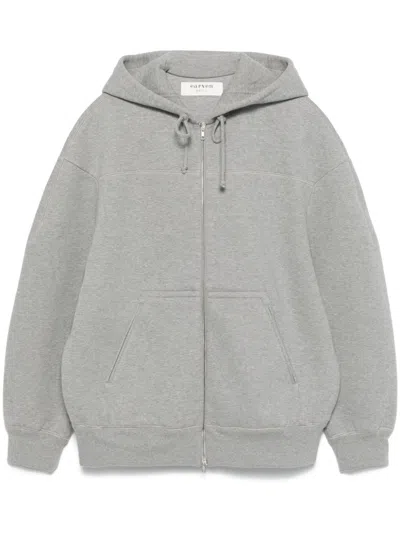 Carven Logo-embroidered Hoodie In Grey