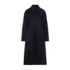 Carven Alpaca Blend Belted Coat In Blue