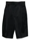 Carven Viscose Misto Bermuda Pants In Black