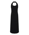Carven Halter Neck Evening Dress With Flattering Silhouette In Black