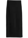 Carven Wool Midi Skirt In Black  